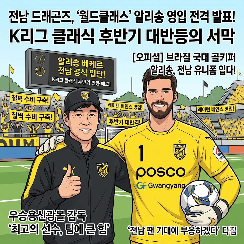 전남, `골문 철옹성` 알리송 K리그 강타!